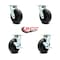 Service Caster 6 Inch Polyolefin Swivel Caster Set with Roller Bearings 2 Brakes SCC-30CS620-POR-2-TLB-2 - alternate 3